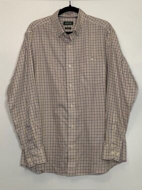 Orvis Men's Plaid Button-Down Shirt - Yellow & Blue